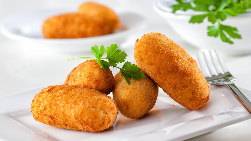 Cheese, Potato and Ham Croquettes 